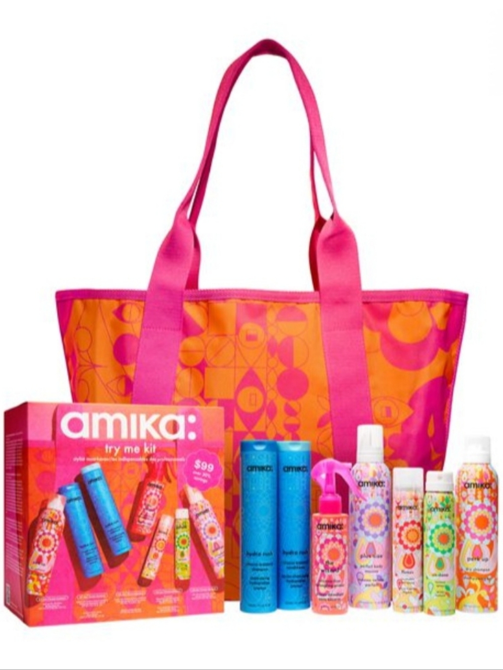 Amika Try Me Kit 7 Piece Kit Plus Tote Bag Sales Fast Read Description